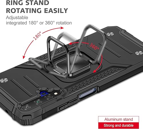 Miniatura 4 de Asuwish Funda para teléfono Huawei Nova 5THonor 20 con protector de pantalla de vidrio templado y soporte de anillo delgado híbrido accesorios de