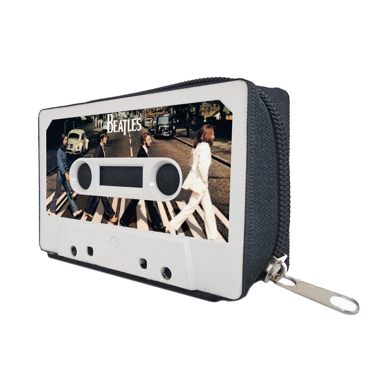 Porte-Monnaie Cassette, Portefeuille Fait à partir d’une Vraie Cassette Audio avec Fermeture éclair, Design Original, rétro, Vintage, pour Homme et Femme - Les Beatles, Paul McCartney, John Lennon, RIngo Starr, George Harrison Porte-Monnaie Cassette, Portefeuille Fait à partir d'une Vraie Cassette Audio avec Fermeture éclair, Design Original, rétro, Vintage, pour Homme et Femme