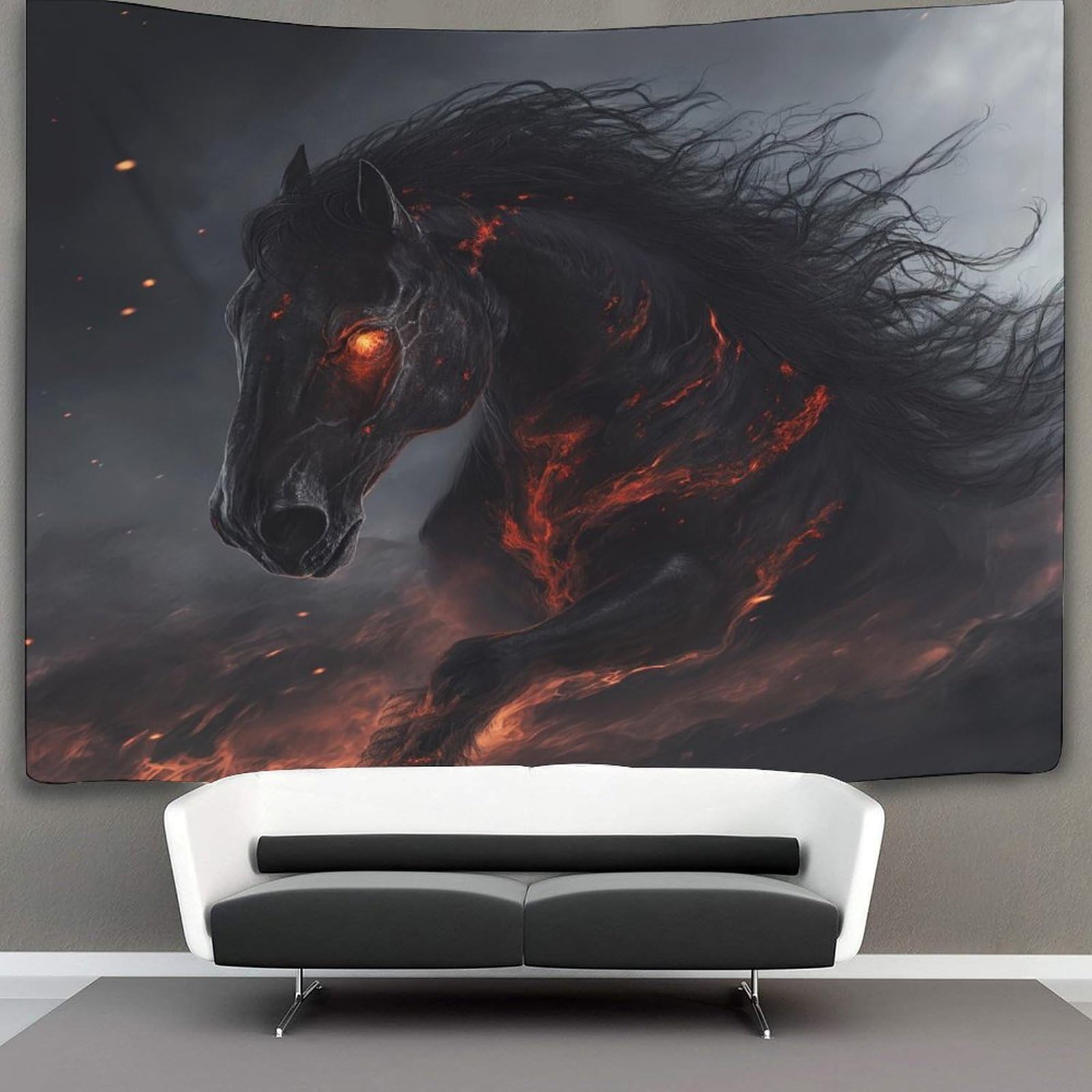 VFKLZCNYR Le cheval 3D Effet Tapisserie Art Mural Tapisserie Murales DécoSourision Murale En Tissu Pour Chambre Salon Collège Dortoir Tenture Murale 70cmx100cm