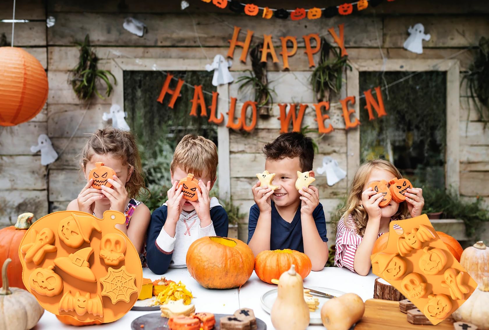 VIVIHEYDAY LED Dekolicht Halloween Deko Kürbis Fledermaus Schädel