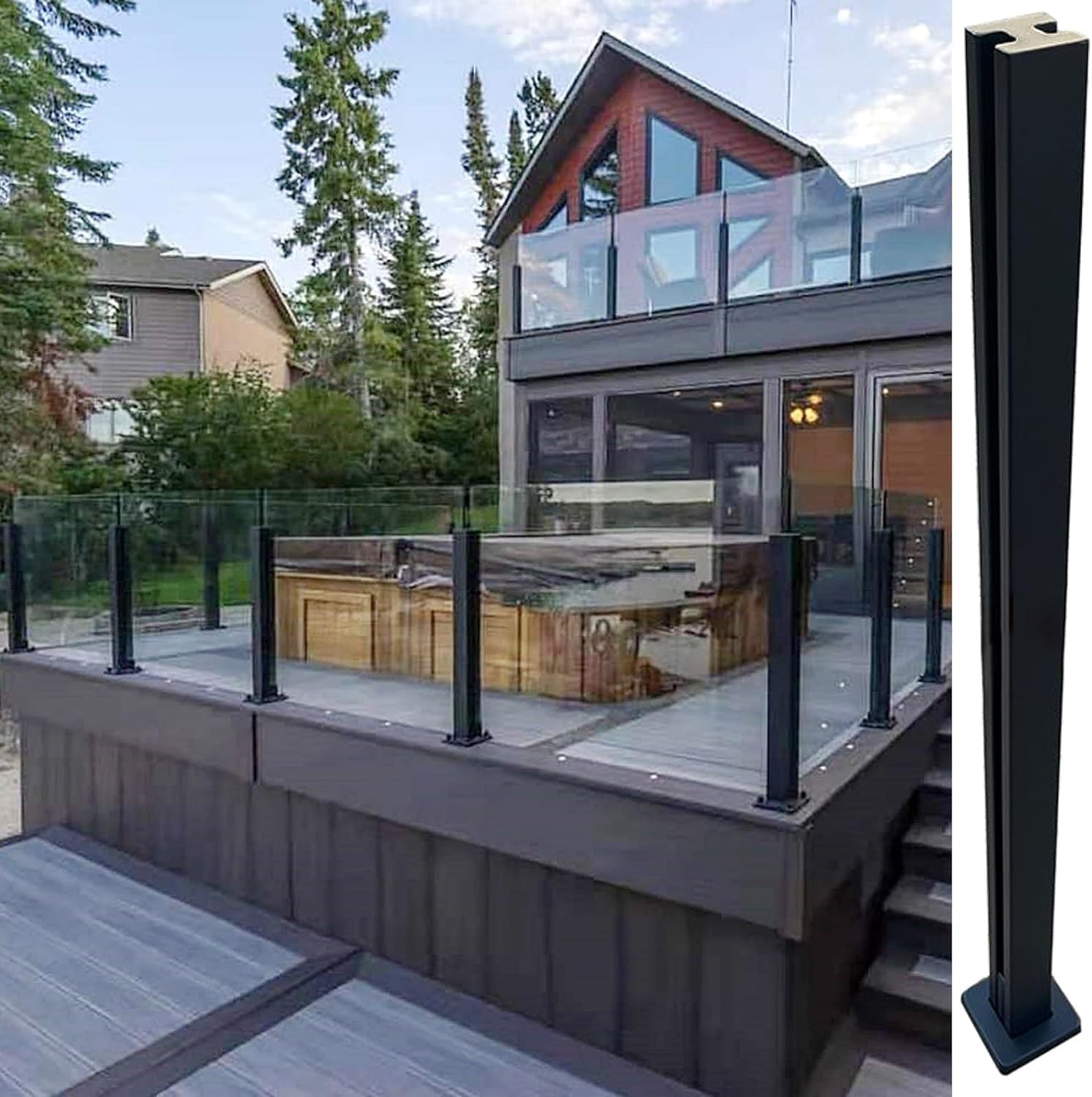 Glass Balustrade Posts Heavy Duty Aluminium Balustrade Posts For Deck ...