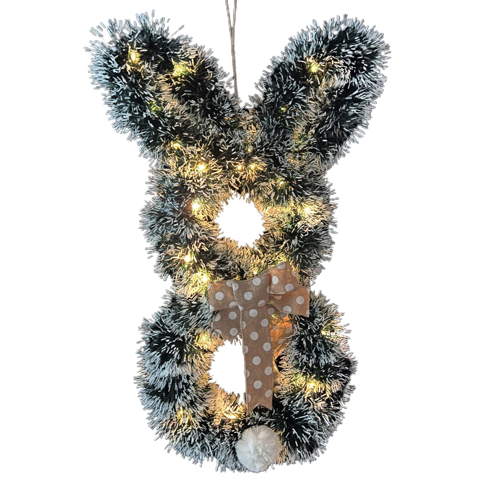 Couronne LED pliable avec nœud papillon lumineux de Noël pour porte