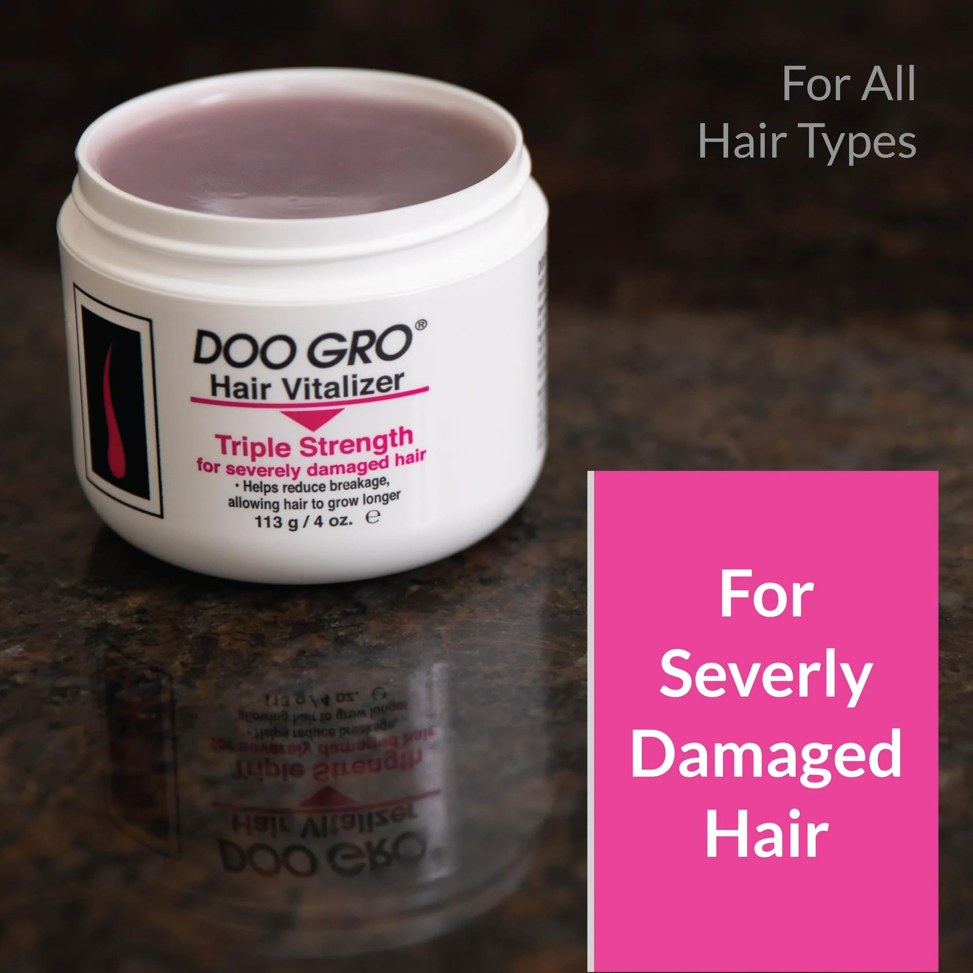 Soin Capillaire Doo Gro Triple Strength Medicated Hair Vitalizer - 113g - Crème Hydratante Pour Cheveux Abîmés