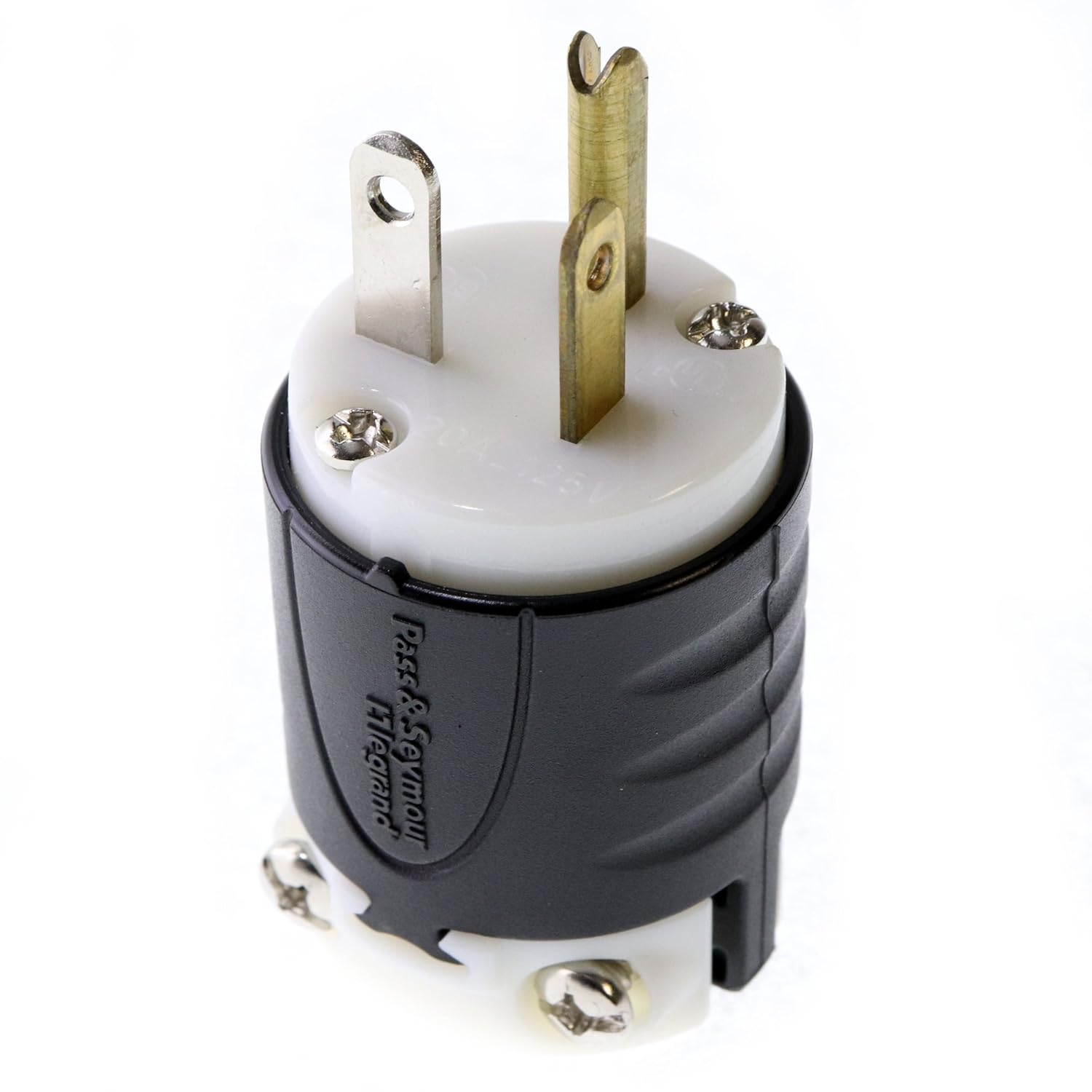Pass & Seymour PS5366-X Straight Blade Male Plug, 20A, 125V, 2P, 3W, NEMA 5-20P