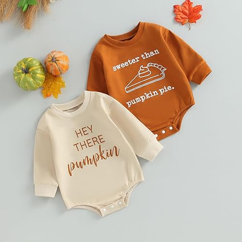 Miniatura 2 de BeQeuewll Hallowen - Ropa de bebé de manga larga con diseño de pastel de calabaza, mameluco de burbujas, traje de Halloween para otoño
