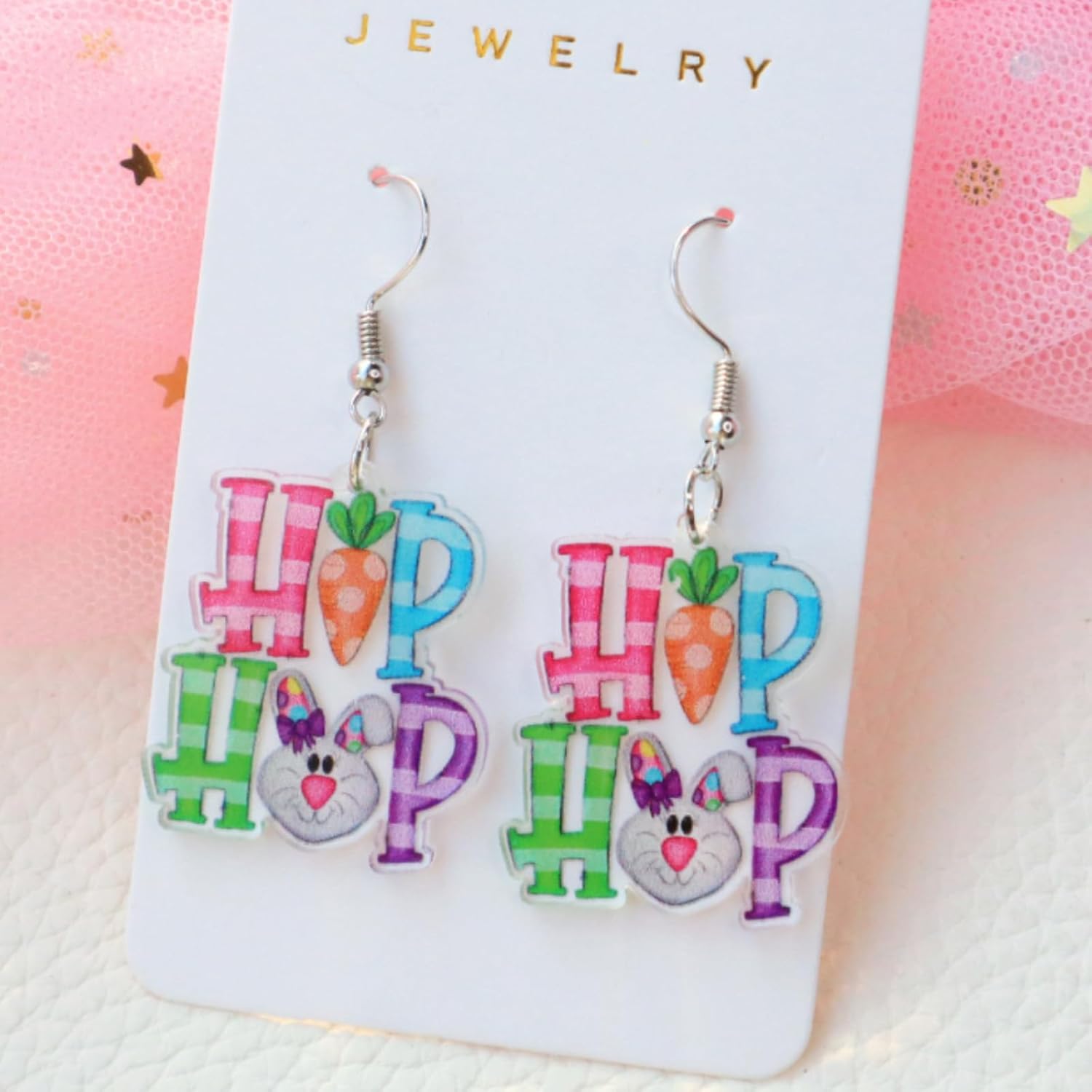 Easter Earrings for Women Funny Rabbit jewelry Egg Dangle Earrings Cute Bunny Spring Easter Holiday Jewelry - Image 2