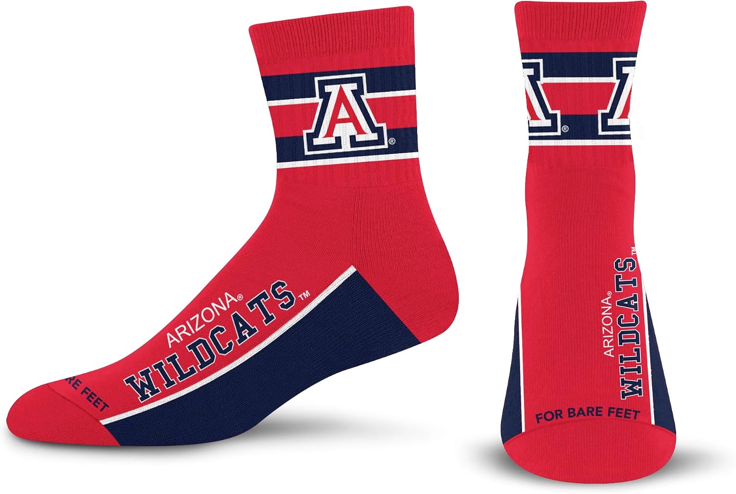 For Bare Feet NCAA mens Lil' Deuce Quarter Sock