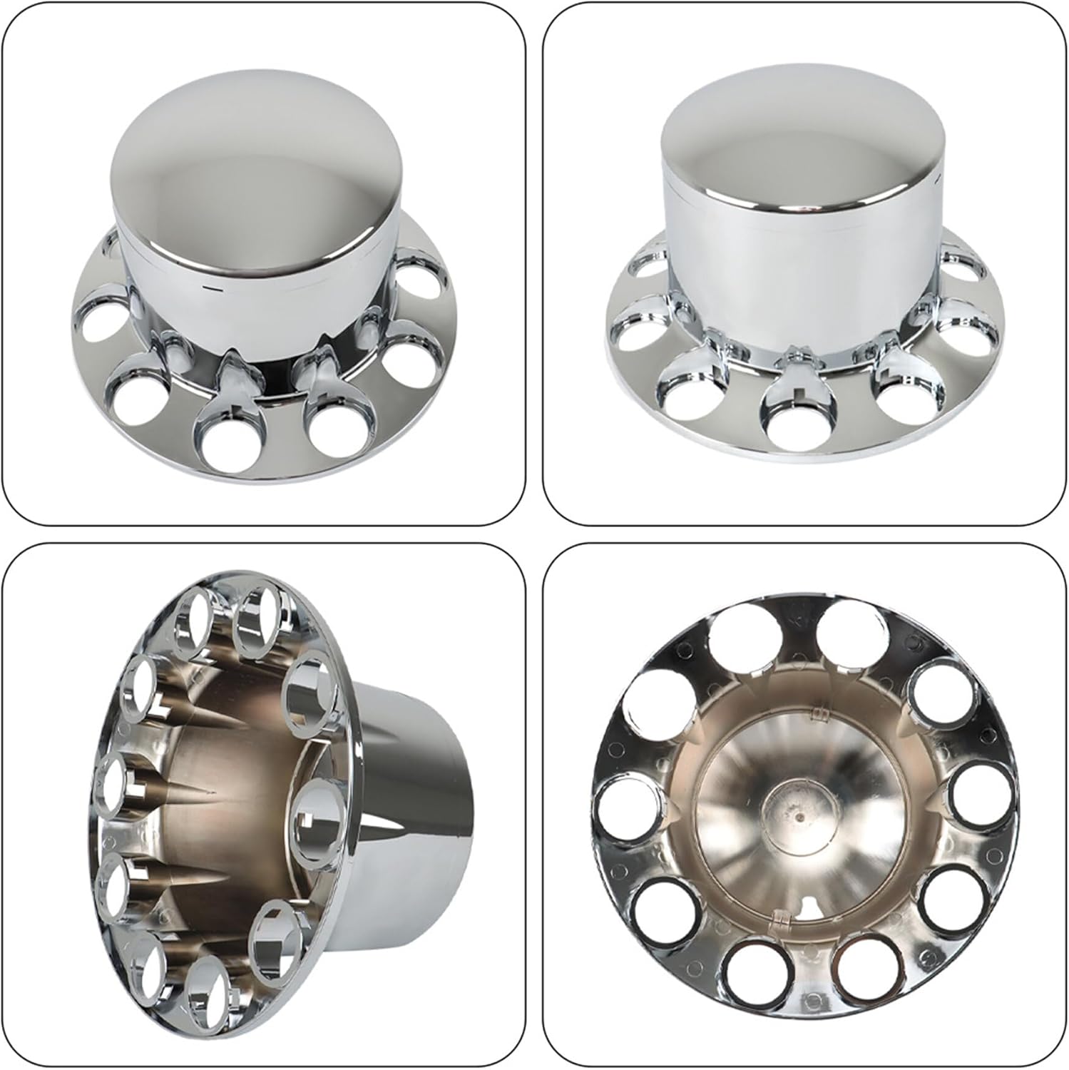 GXYWADY Set of 4 Rear Wheel Axle Covers with 33mm Hub Caps Lug Nuts Replacement for Semi Truck