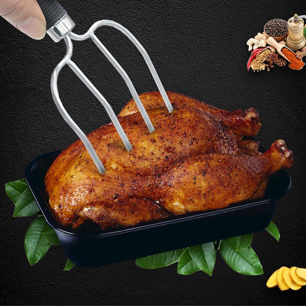 Viernadel-Truthahngabel, professionelle Fleischhebegabel, zum Grillen im Freien im Freien