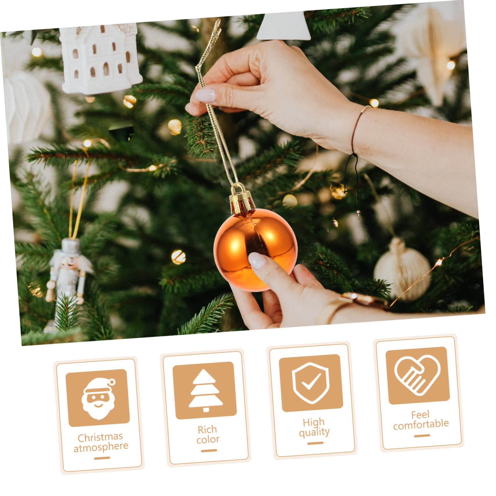 Ciieeo 240 Piezas Bolas de Navidad esferas Luminosas Colgantes navideños Bola de decoración de Fiesta Dorado Ornamento Bolas de Adorno de Cristal Bola Colgante del árbol de Navidad Mini