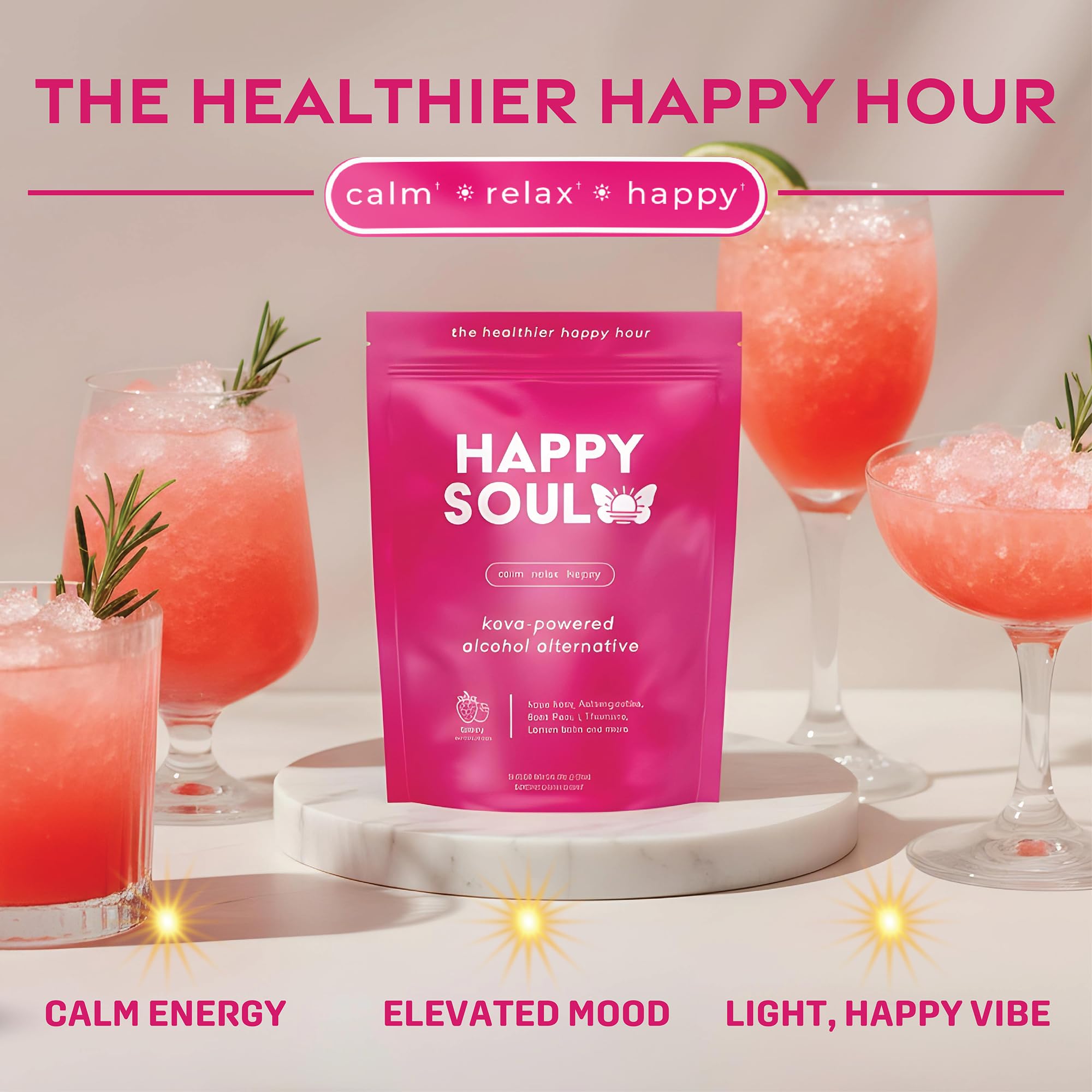 HappySoul Kava Drink Mix Powder, Alcohol Alternative | Berry, 15 Stick Pack — Amazon image 6