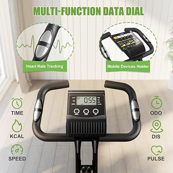 FASTGO Foldable Exercise Bike 4 in 1 Fixed Magnetic Bike Home Exercise Fitness Bike