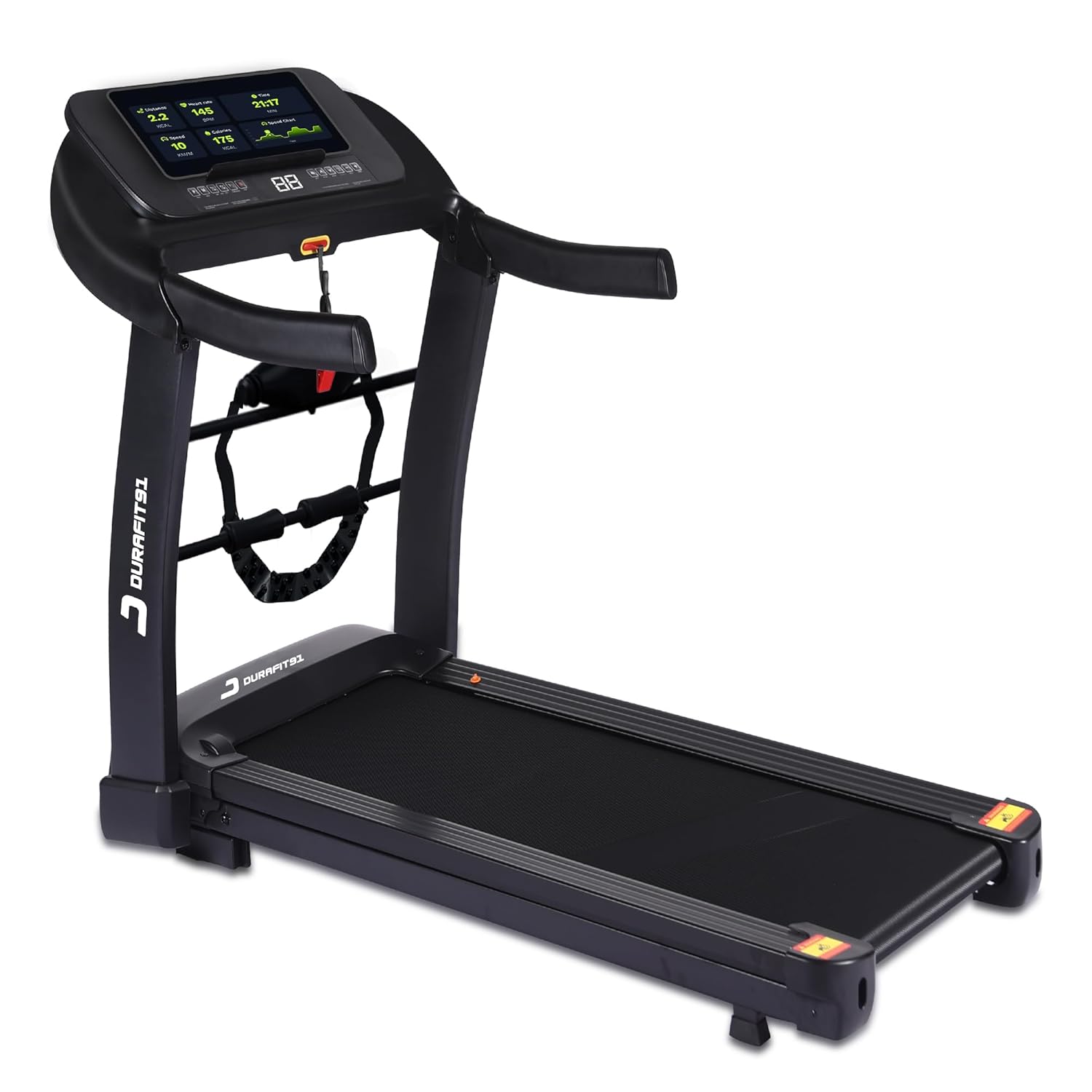 Image of Durafit91 Sprint Pro Multifunction 5 HP Peak BLDC Motorized | Hydraulic Foldable Treadmill | 25Level Auto Incline| 16 Km/Hr Max Speed| 140Kg User Weight| Bluetooth Speaker| Wynd app | Home use| Black