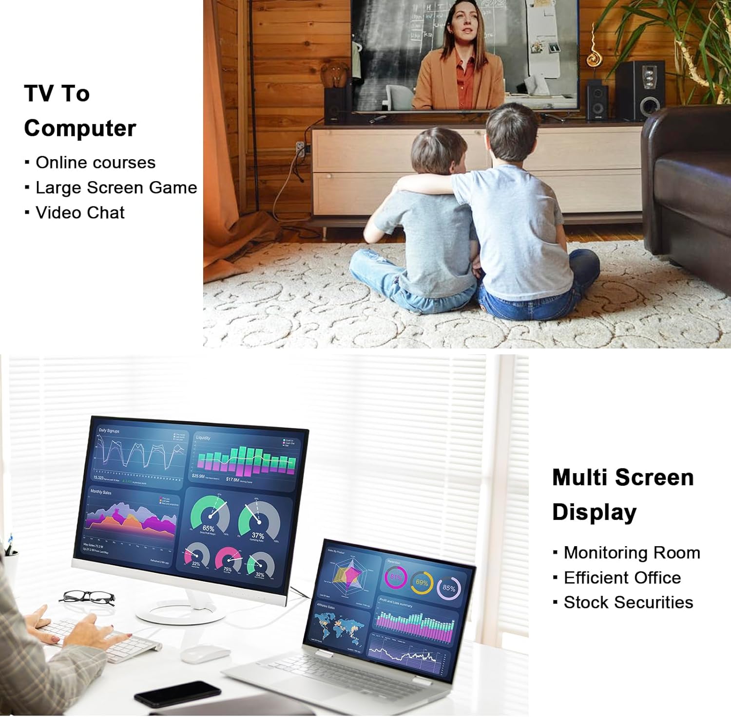 Mini PC N4000 (Up to 2.6GHz) - 6GB LPDDR4 / 64GB eMMC Mini Desktop Computer for Business, Office, Study - Dual 4K HD Support, Gigabit Ethernet, WiFi 5, BT5.0, USB 3.0, HDMI - Compact & Powerful - Image 7