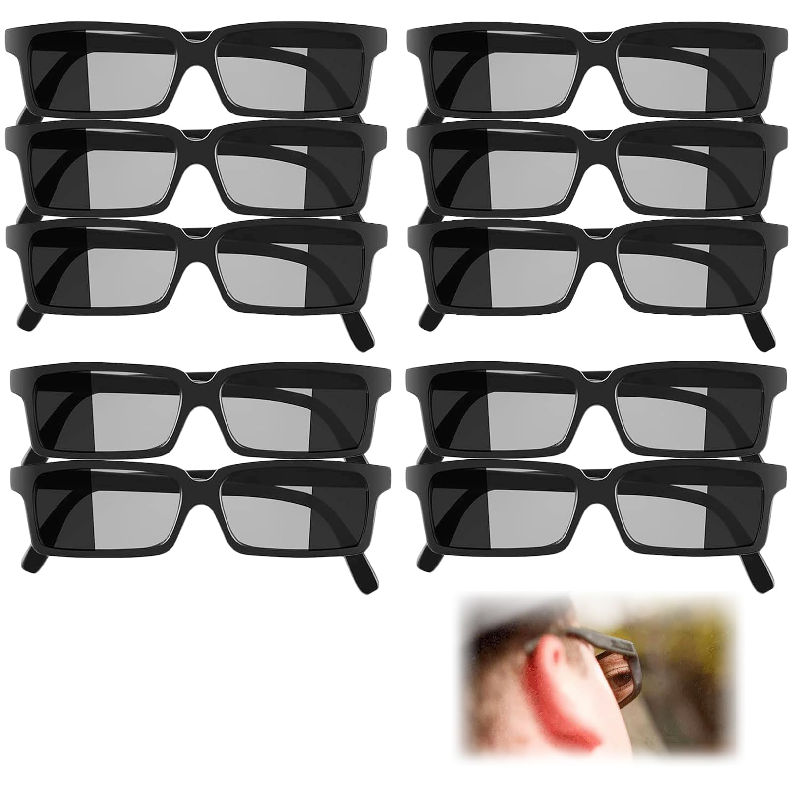 cailiya 10 Pack Black Agent Glasses,Spy Glasses,Party Sunglasses,for Adults Unisex for Graduation Holidays Birthday Party Beach Pool Toys