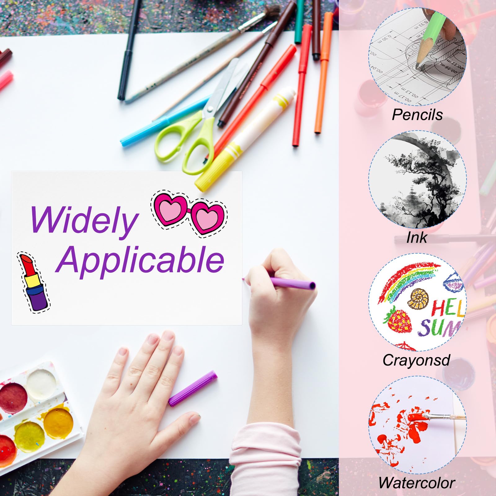PATIKIL 60 Sets Pure Cotton Watercolor Cards 140lb/300 GSM Postcards with Envelopes Boxed for Art Painting Creative Thank Notes 5x7 Inch - Image 4