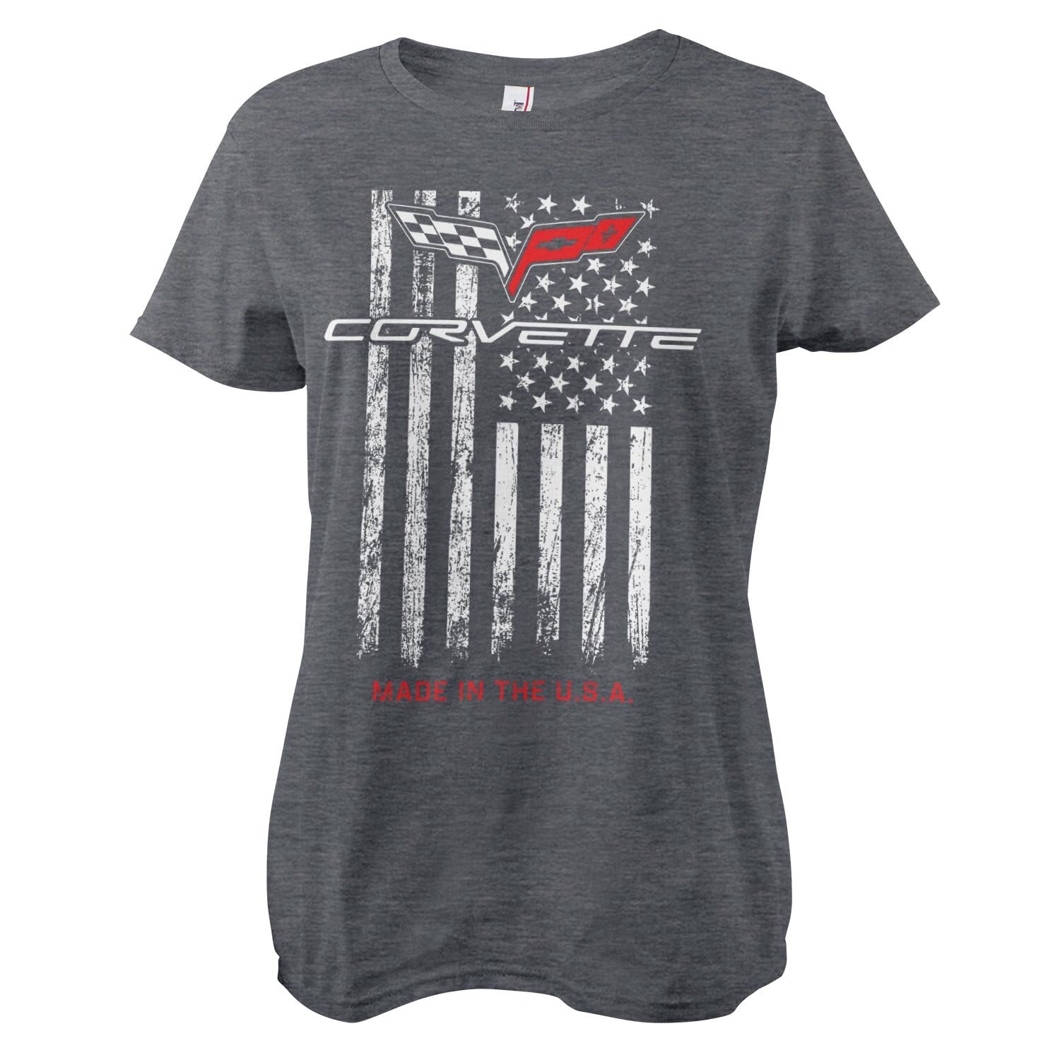 Chevrolet Officially Licensed Corvette - Made in The USA Women T-Shirt (Dark-Heather), Large