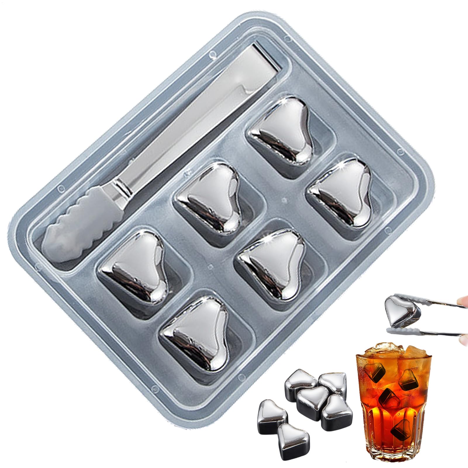 Piedras de hielo reutilizables de acero inoxidable para enfriar whisky sin aguarlo