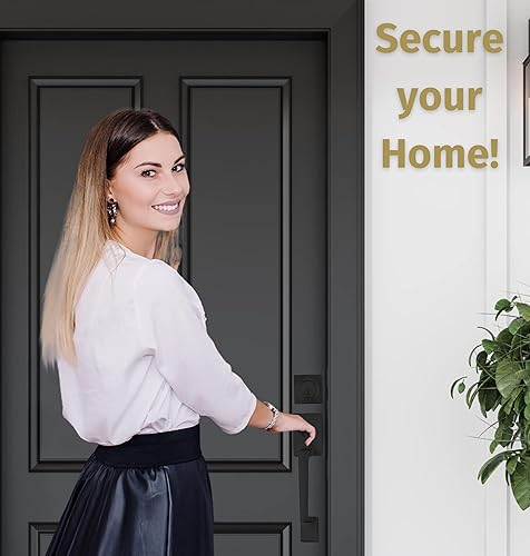 Miniatura 3 de Mega Handles - Juego de manijas de puerta de entrada TOBELLE en acabado negro mate - Manija de un solo cilindro con palanca para puertas de entrada