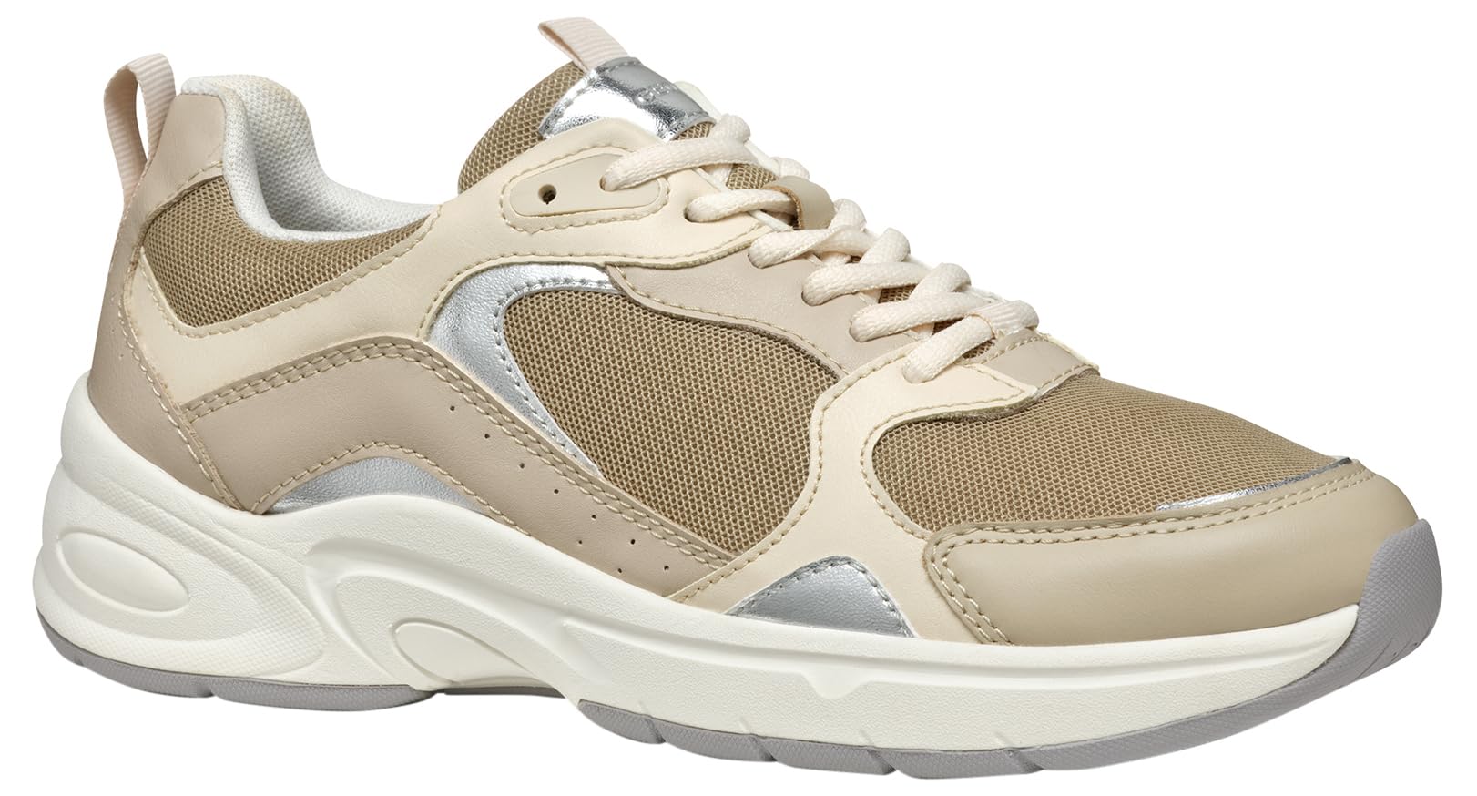 Geox Women's D ZARVIA A Sneaker, Lt Taupe/Papyrus, 7 UK