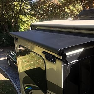 Suncode RV Slide Topper Awning Complete Kit Universal Fit for RV Slide-Out, Slide Out Protection for RVs, Campers & Travel Trailers – Black, 7'1