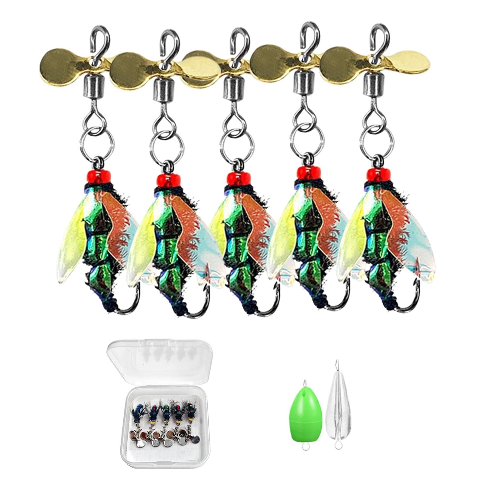 Fly Lures | Colorful Artificial Bait, Fly Fishing Assortment Kit, Steel Hook - Saltwater and Freshwater Fly Fishing Gear for Outdoor Fishing Lovers Anglers
