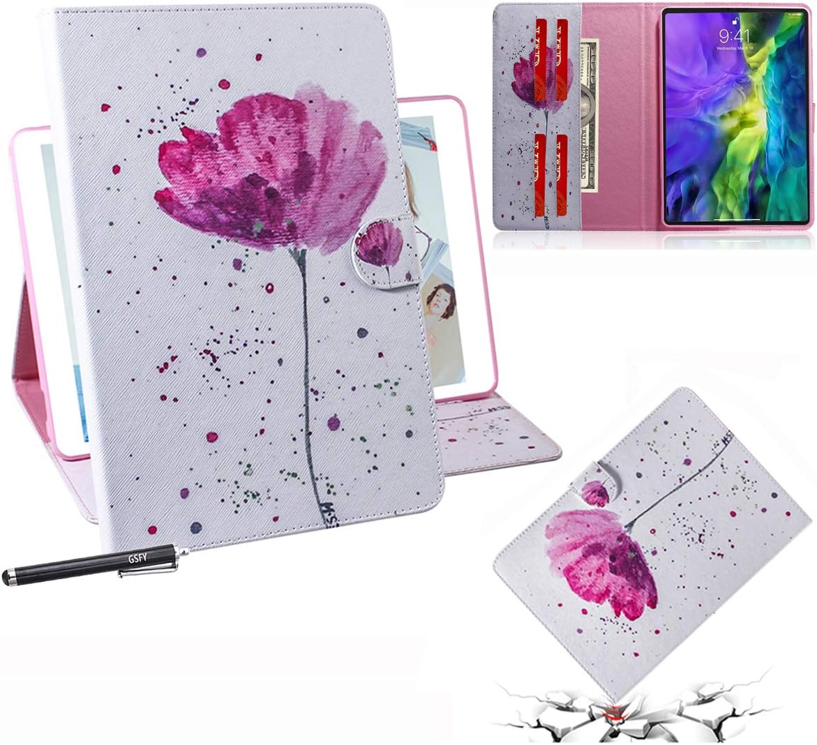 GSFY Case for iPad Pro 11 2nd Generation 2020 Release, Premium PU Leather Folio Stand Protective Cover with Card Slots Multiple Viewing Angles for New iPad Pro 11 Inch, Orchid