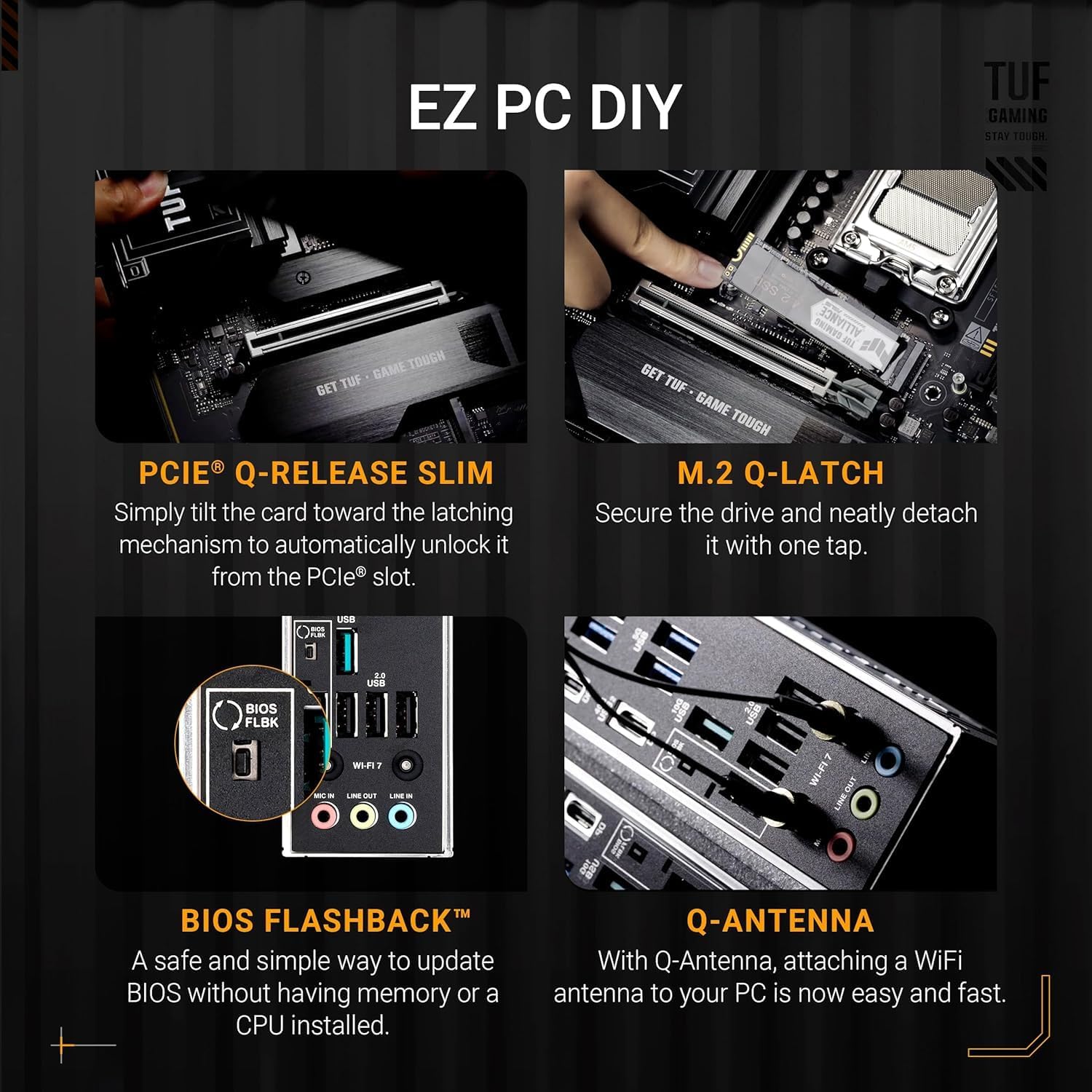 MICRO CENTER AMD Ryzen 9 9950X3D CPU Processor with ASUS TUF Gaming X870E-PLUS WIFI7 ATX Motherboard (DDR5, PCIe 5.0 x16, 4X M.2 Slots, WiFi 7, 2 x Type-C USB4)