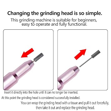 Nail Drill Kit Electric Rechargeable Set Cordless Nail Art Grinding Machine Compact Professional Nail File for Gel Manicure Pedicure Polishing Tool Household,Nail Removal Machine (Metallic Pink)