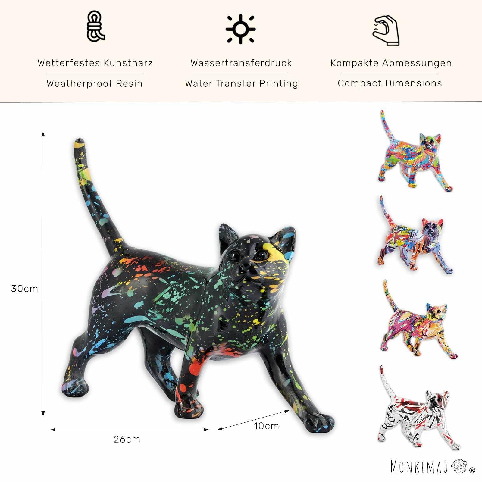 MONKIMAU Figura de gato negro de resina hecha a mano para decoración de mesa y salón, figura de gato para amantes de los gatos, regalo