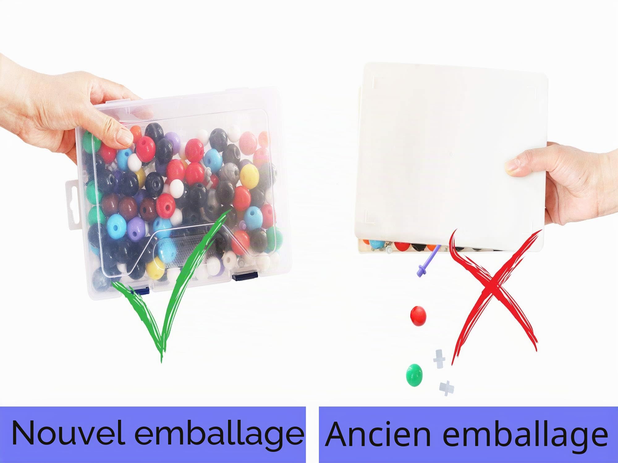 LINKTOR Kit de Modèle Moléculaire de Chimie (444 pièces) pour étudiant ou Enseignant pour l'apprentissage de la Chimie Organique et inorganique modèle de Structure Chimique Un Ensemble de fullerène