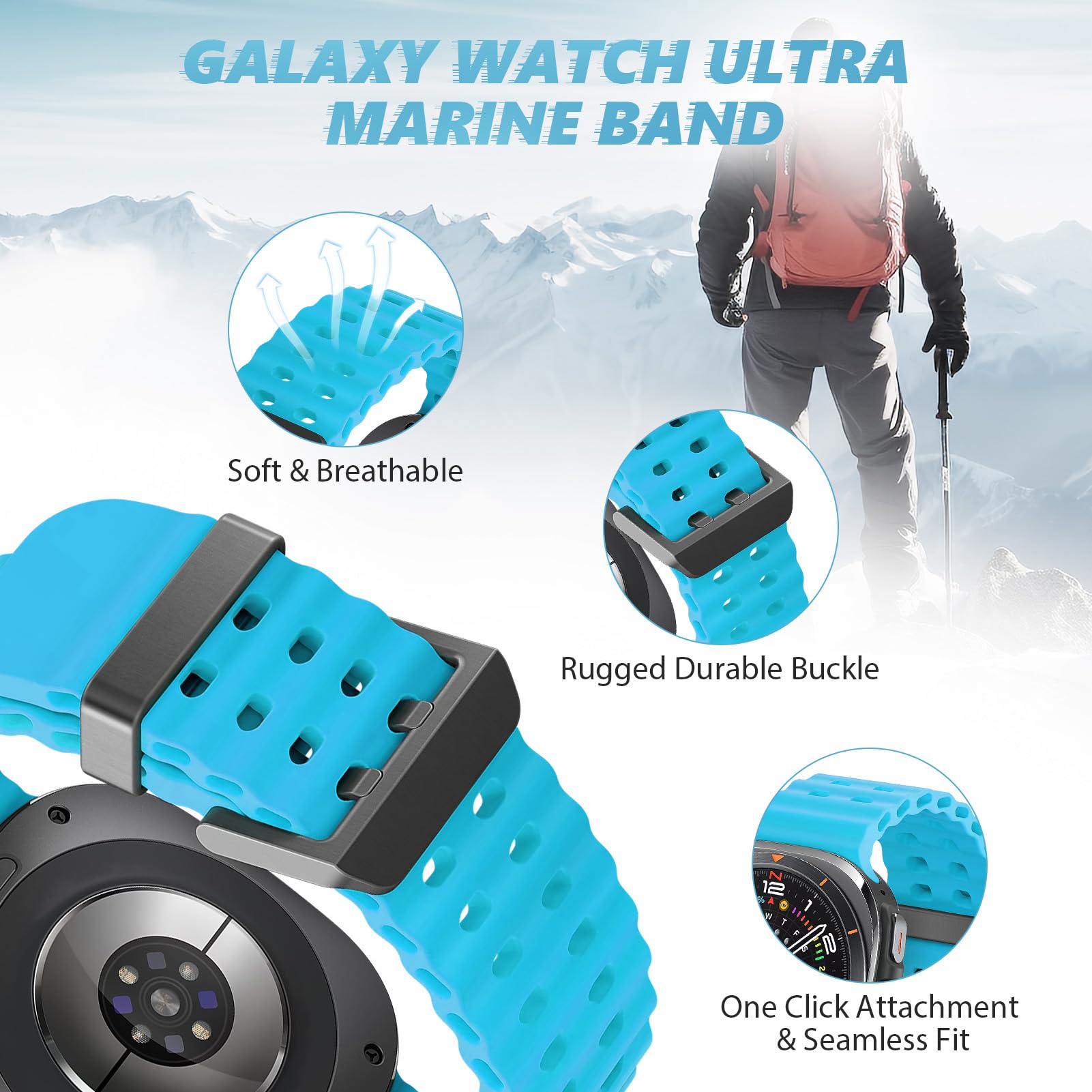 Amazon.com: Marine Silicone Band for Samsung Galaxy Watch 