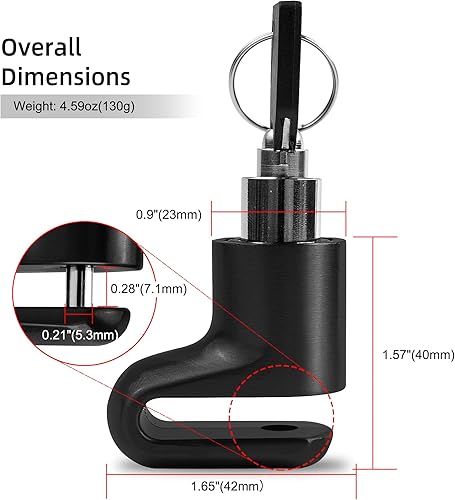 Miniatura 2 de Bloqueo de freno de disco para accesorios de motocicleta, bicicleta resistente, bloqueo antirrobo, scooter eléctrico compacto, ebike, deportes