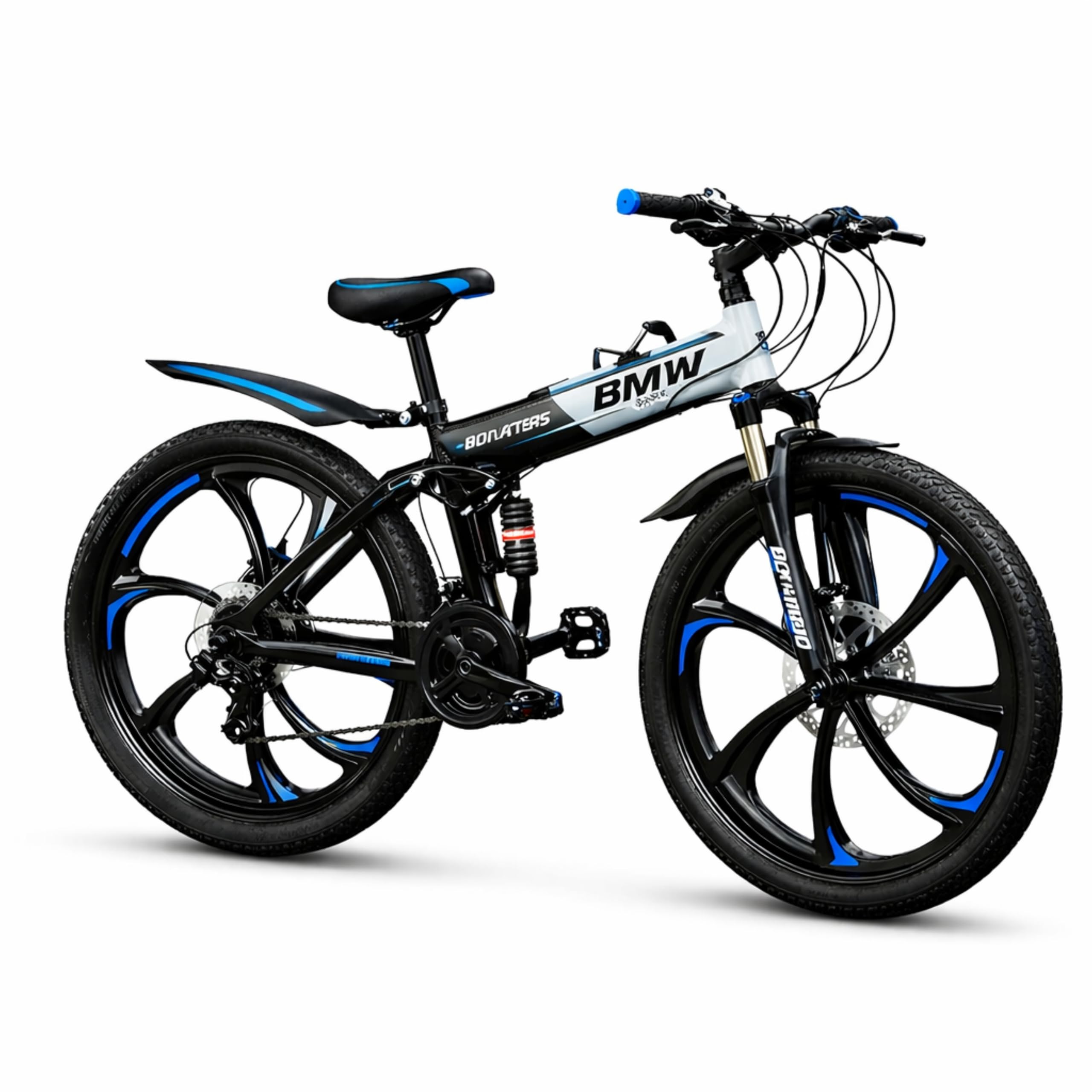 X6 Foldable Mountain Bike | 26-Inch Sports Bicycle with 21-Speed Gear | Lightweight, Foldable Cycle for Adults & Kids 12+ Years | Black 6 Spoke Design