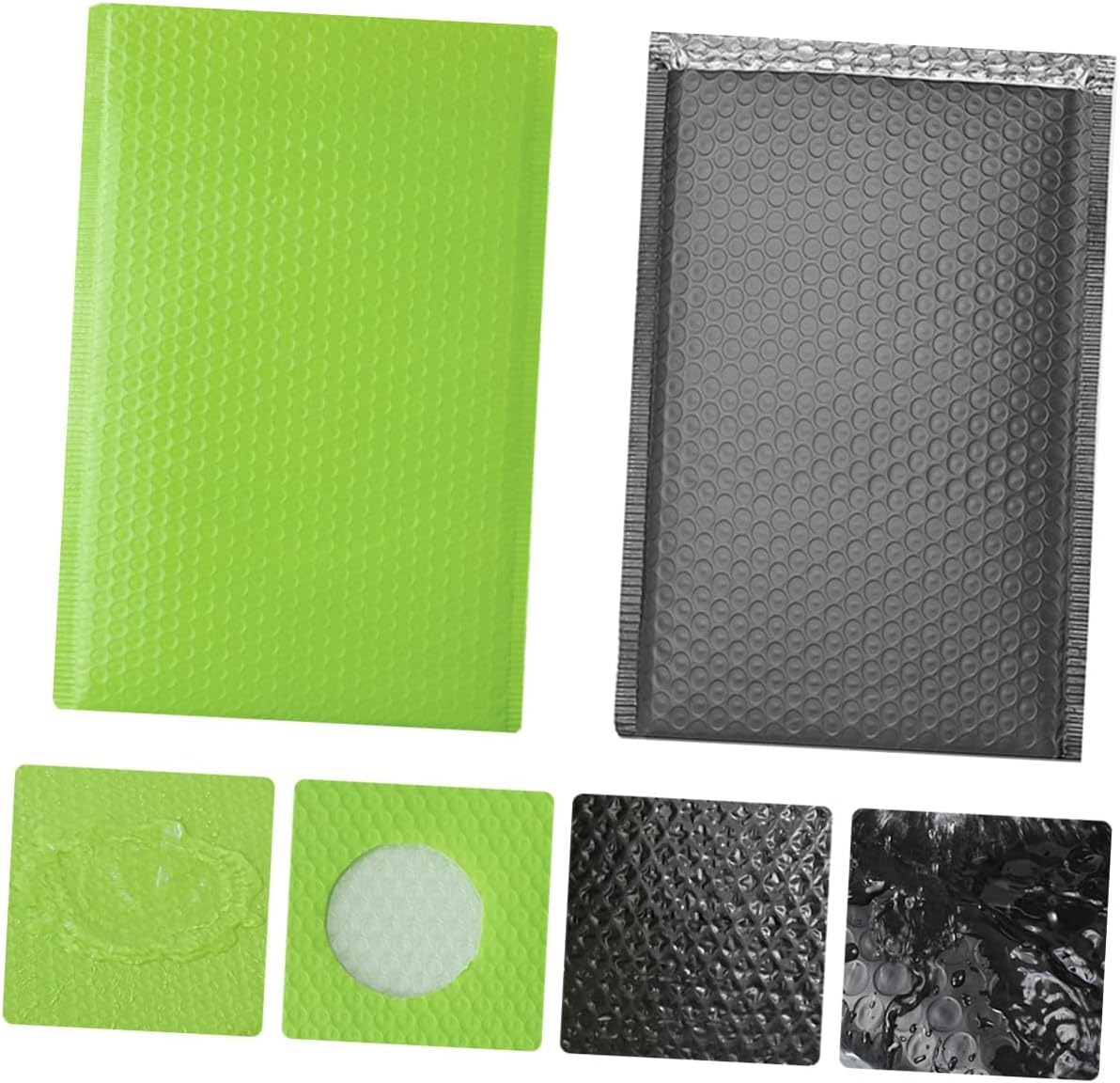 Zerodeko 20pcs Waterproof Shockproof Bubble Pouches with Thickened Matte Film, 28x43 Cm Green and Black Po Film Courier Pack Bags for Clothing Shipping and Packaging