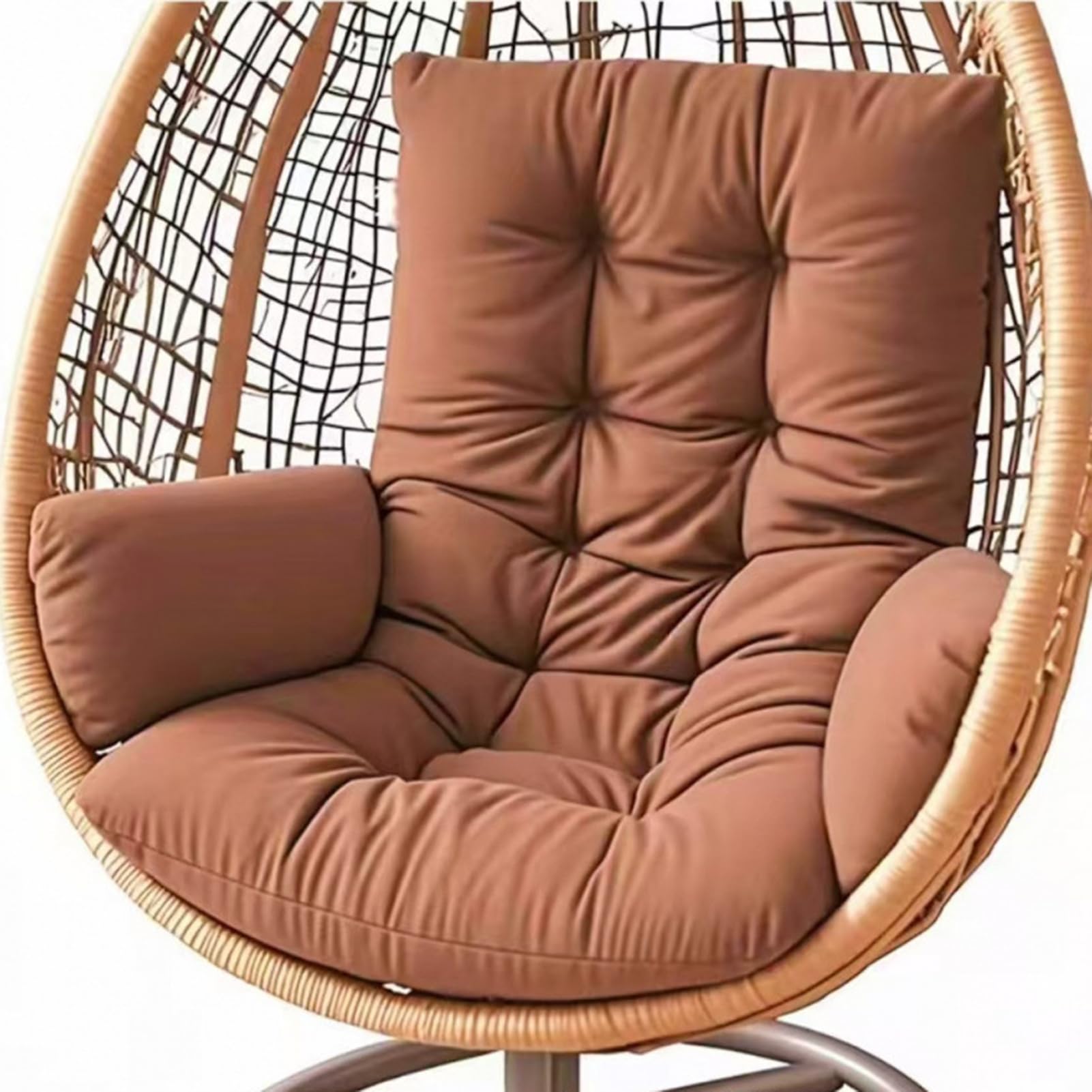 TYYCKJ Egg Chair Cushion, Hanging Chair Cushions, Waterproof Thick Hammock Chair Cushion Replacement, Outdoor/Indoor Swing Garden Seat Cushions for Hanging Swing (Only Pad),Brown