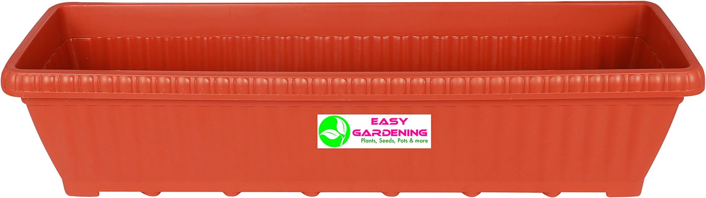 Utiliko Plastic Gardenia Rectangle Pots Planter (Terracotta Color, Standard, 10), 10 Pieces