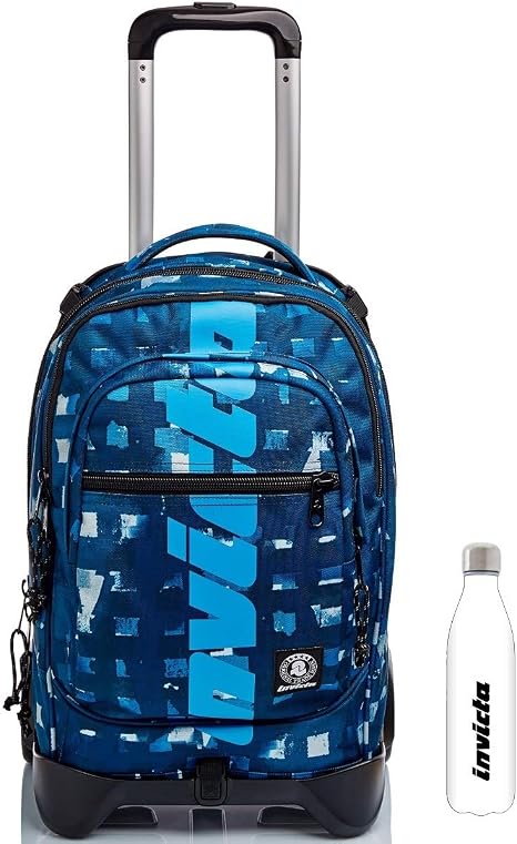 TROLLEY Zaino INVICTA - Blue - NEW PLUG CHECK + Borraccia Bianca :  Amazon.it: Valigeria