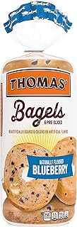 Thomas' Blueberry Bagels, 6 count, (3.0 oz each), Kosher Bagels, 18 oz Bag