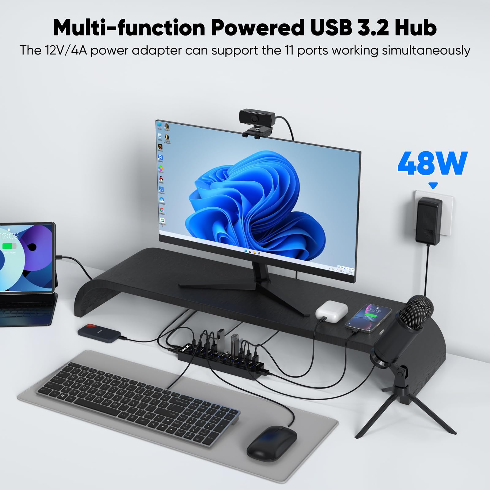Concentradores USB FE068 (11 puertos, 1 paquete)
