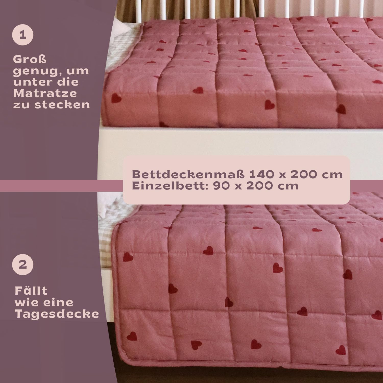 Manta con peso para niños de 5 kg, 140 x 200 cm, manta de relajación con superficie de algodón, certificado Öko-Tex, corazón rosa, 5 kg, 140 x 200 cm