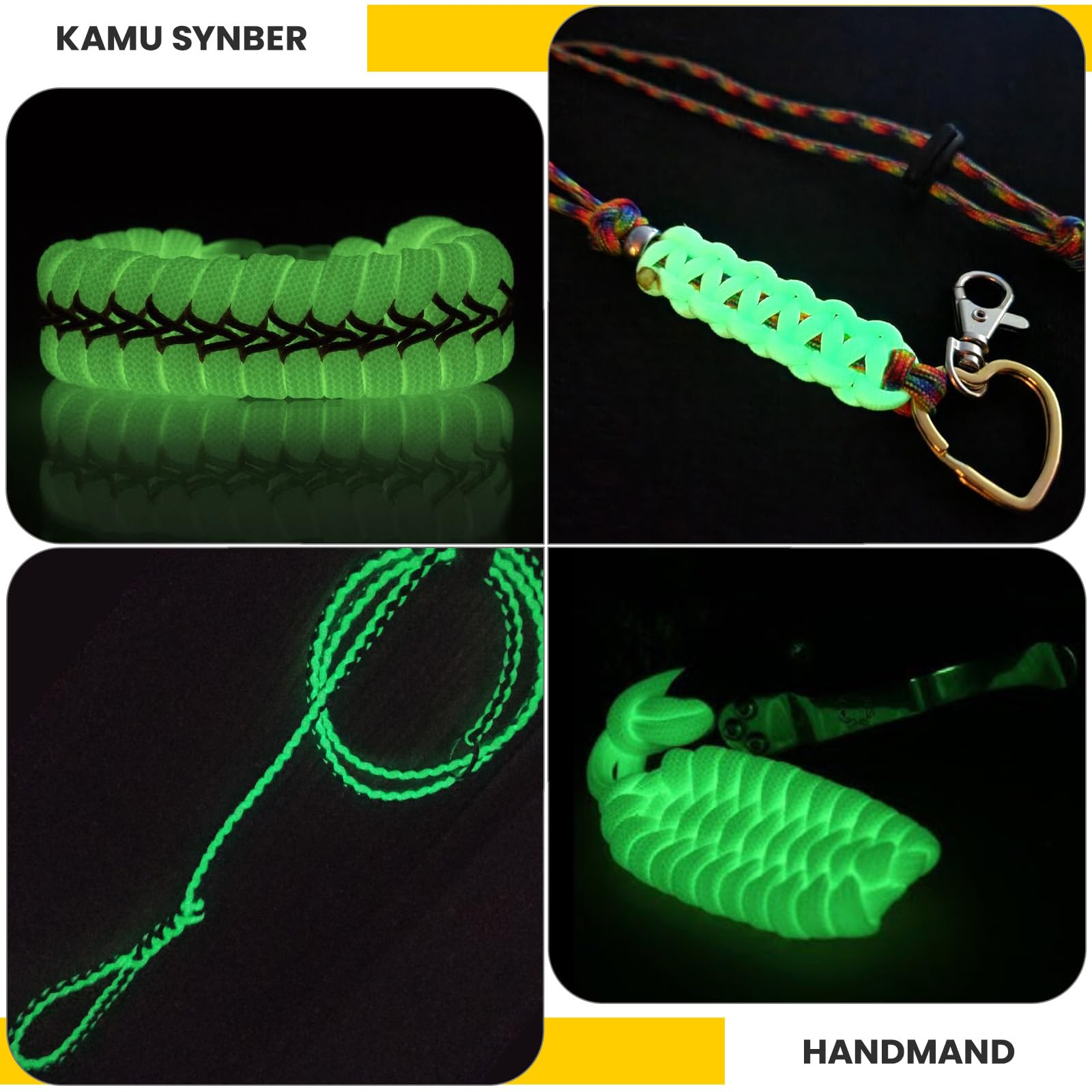 Fluorescente Paracorde 550 4mm 30m 9 Brins Lumineuse Paracorde Corde pour Camping, Tente, Pêche, Artisanat, Bricolage | Supporte 250kg | Blanc