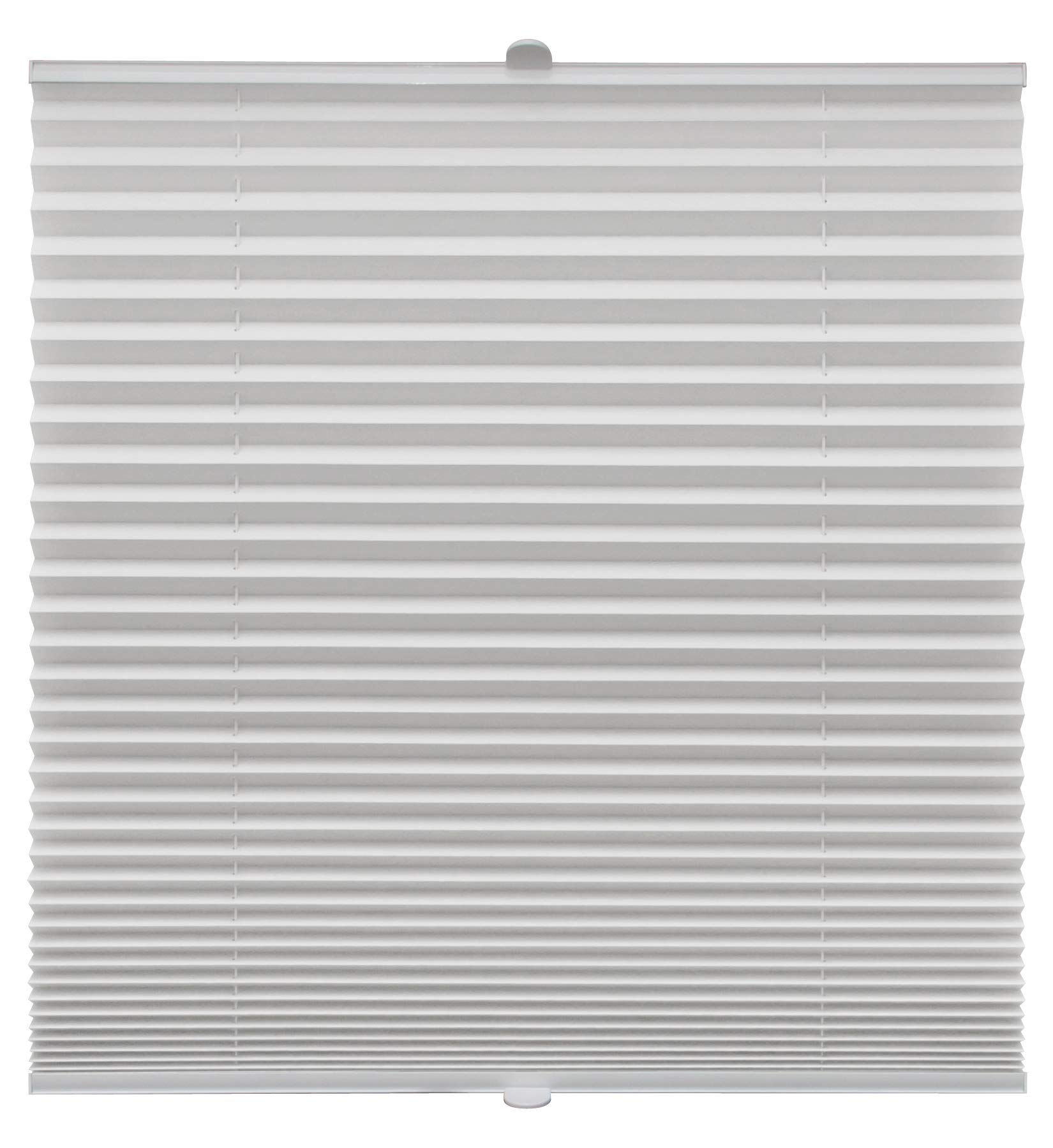 Plissee auf Maß für alle Fenster Montage Glasleiste Blickdicht mit Spannschuh Sonnenschutzrollo Weiß Breite: 81-90 cm, Höhe: 101-150 cm