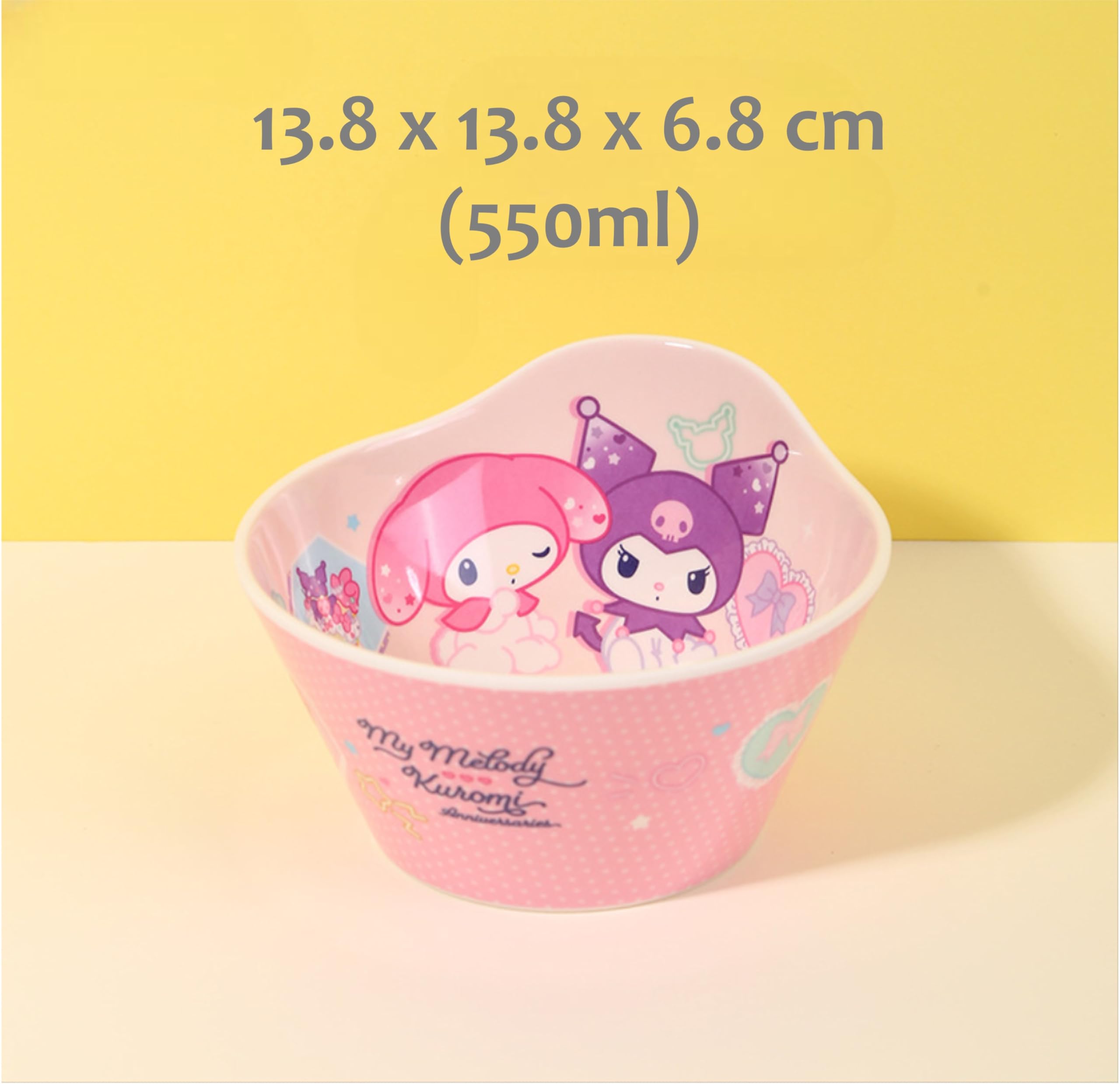 Kuromi & Melody Dinnerware Flatware Meal Set – Plate Bowl Cup Spoon, 4 pieces