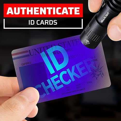 Miniatura 6 de GearLight Linterna UV de luz negra S50 2 unidades - Mini linterna ultravioleta de 365 nm para verificación de identificación, detección de fugas de