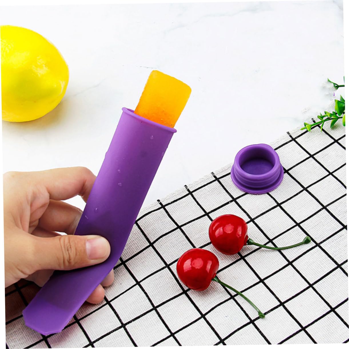 Alipis 18pièces Moules à Glace Silicone Avec Couvercle Pour Réutilisable De Moules à Sucettes Glacées