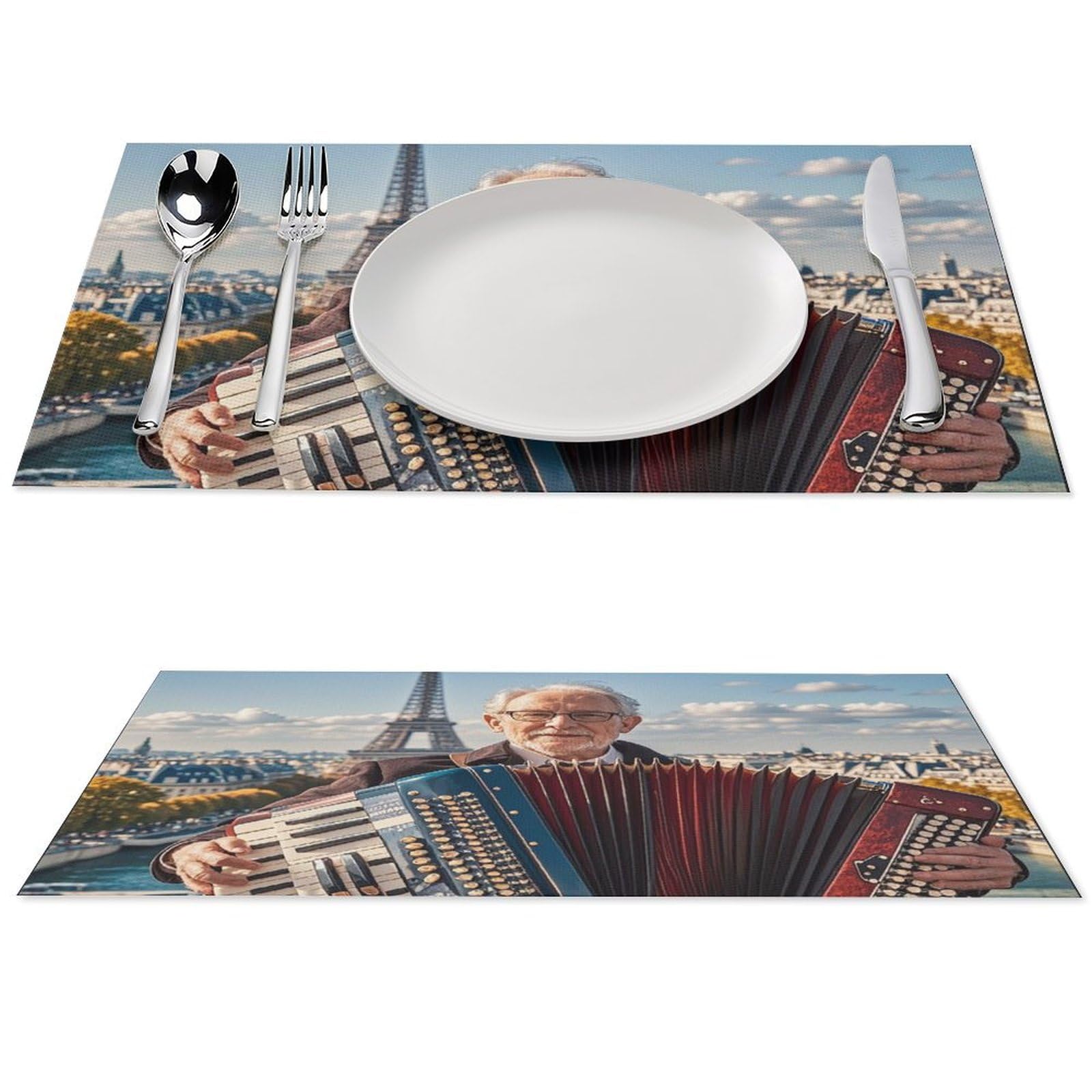 Tapis de table tissé en vinyle PVC pour repas de famille sans tache