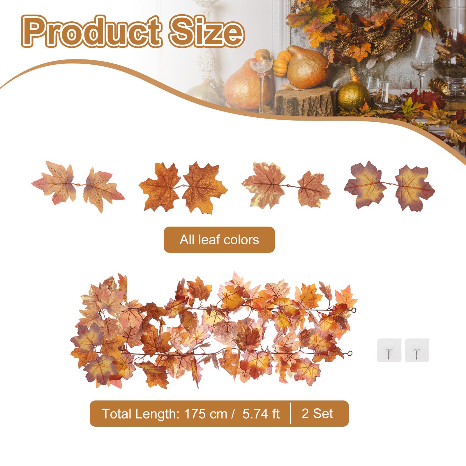 PATIKIL Fall Garland 5.7Ft/Piece - Image 2