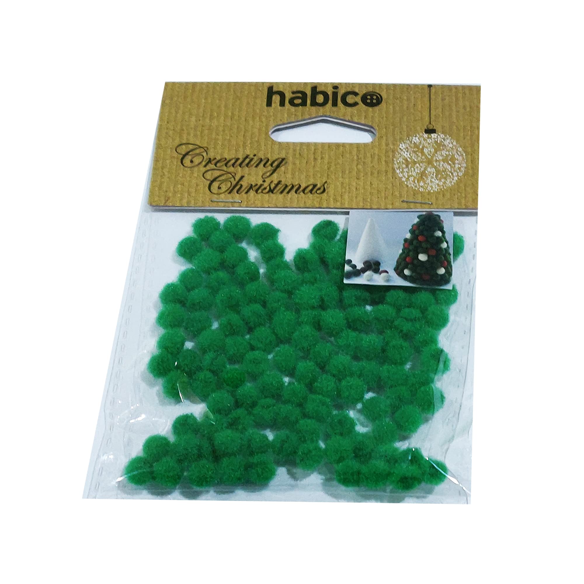 Habico Green Mini 5Mm Christmas Pom Pom -Pack Of 120