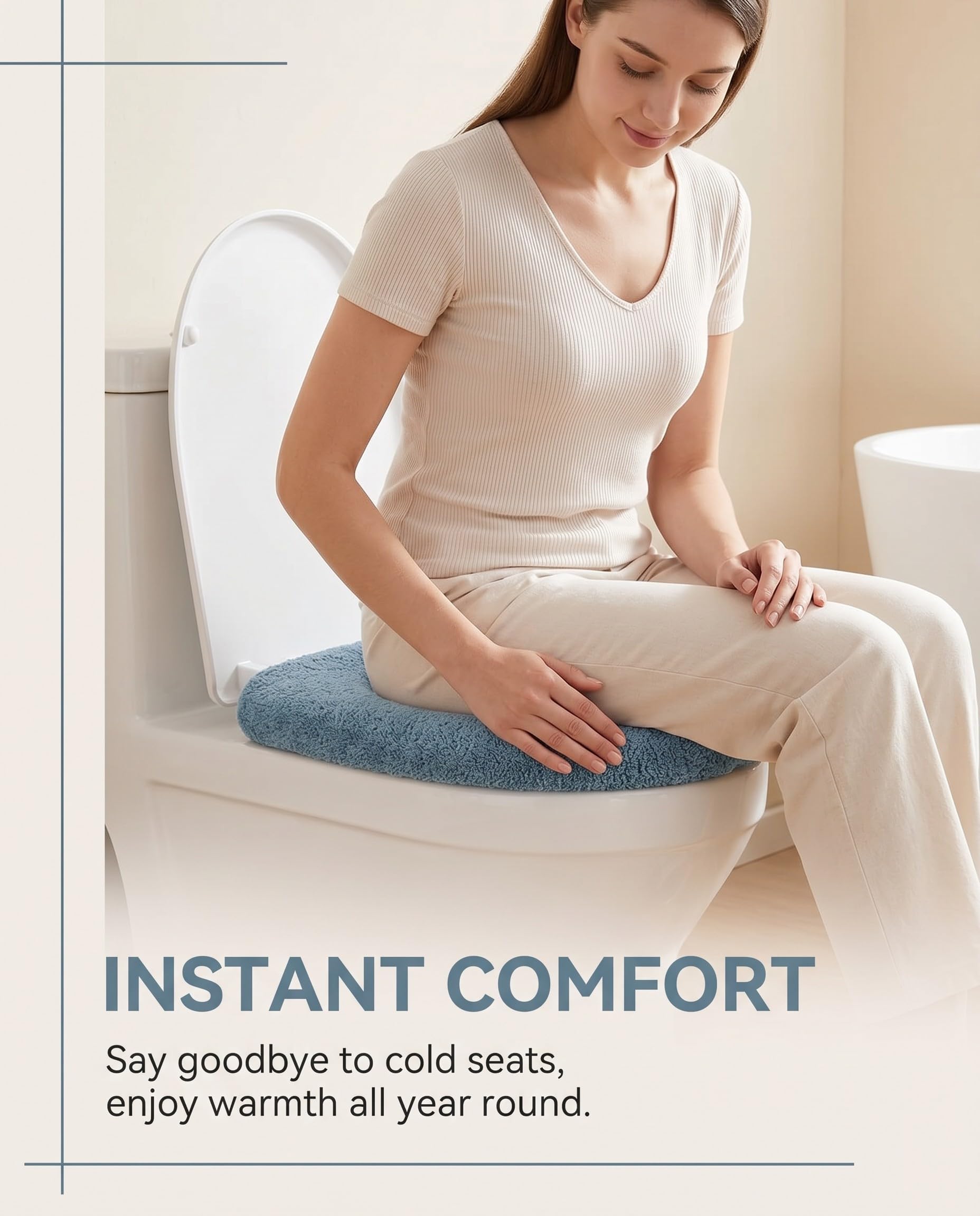 3er-Pack Toilettensitzbezüge aus Polyester, weiche, dickere, wärmere, dehnbare, waschbare Stoffbezüge, einfache Installation, für Badezimmer
